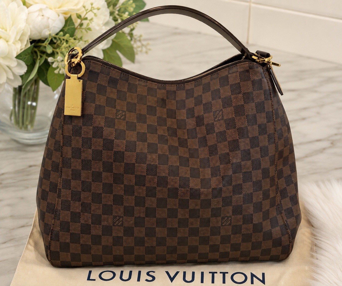 Louis Vuitton Delightful Hobo Bag MM Brown Canvas