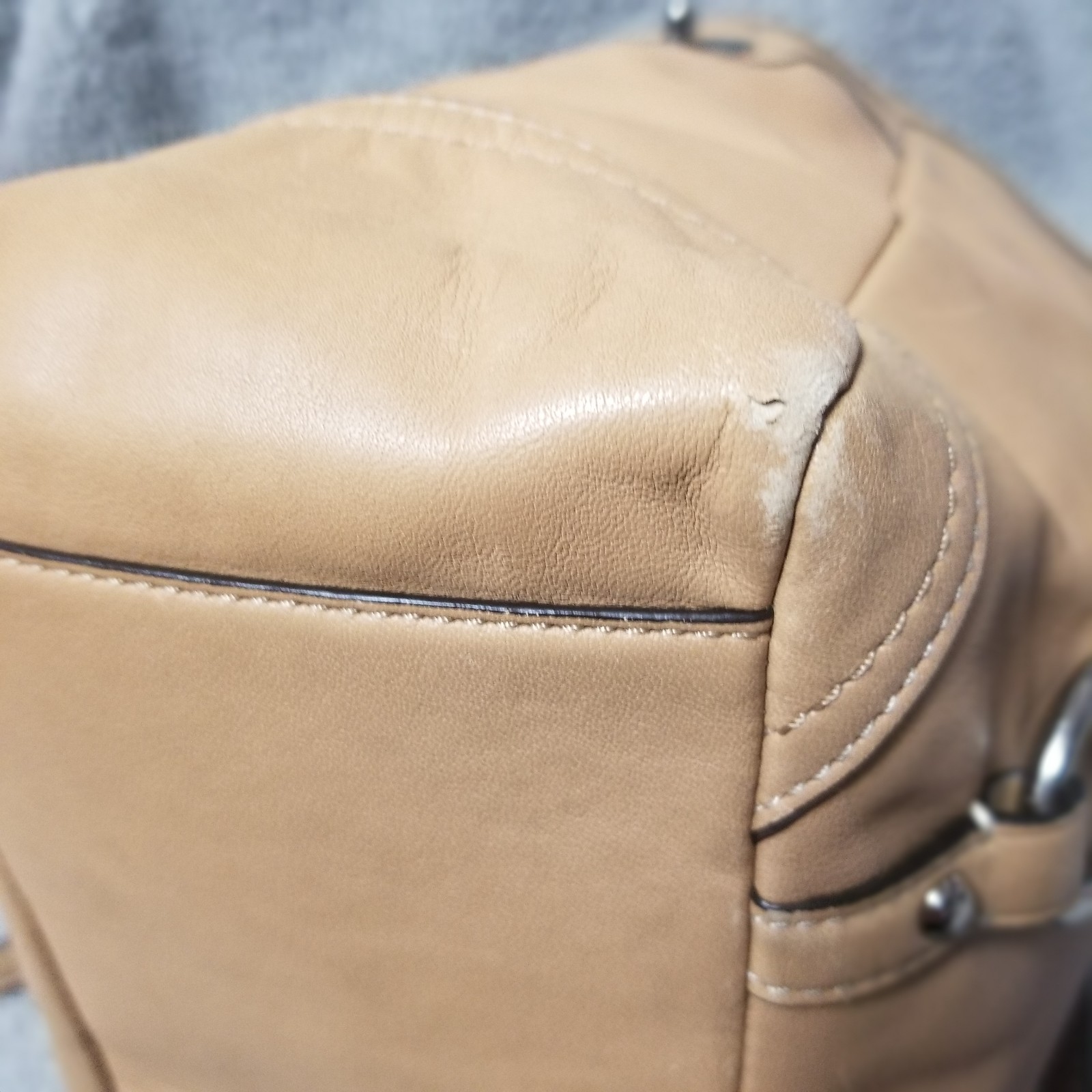 Coach Gallery Lunch Tote Black Leather Purse Handbag K0720-F11524 Cream Leather