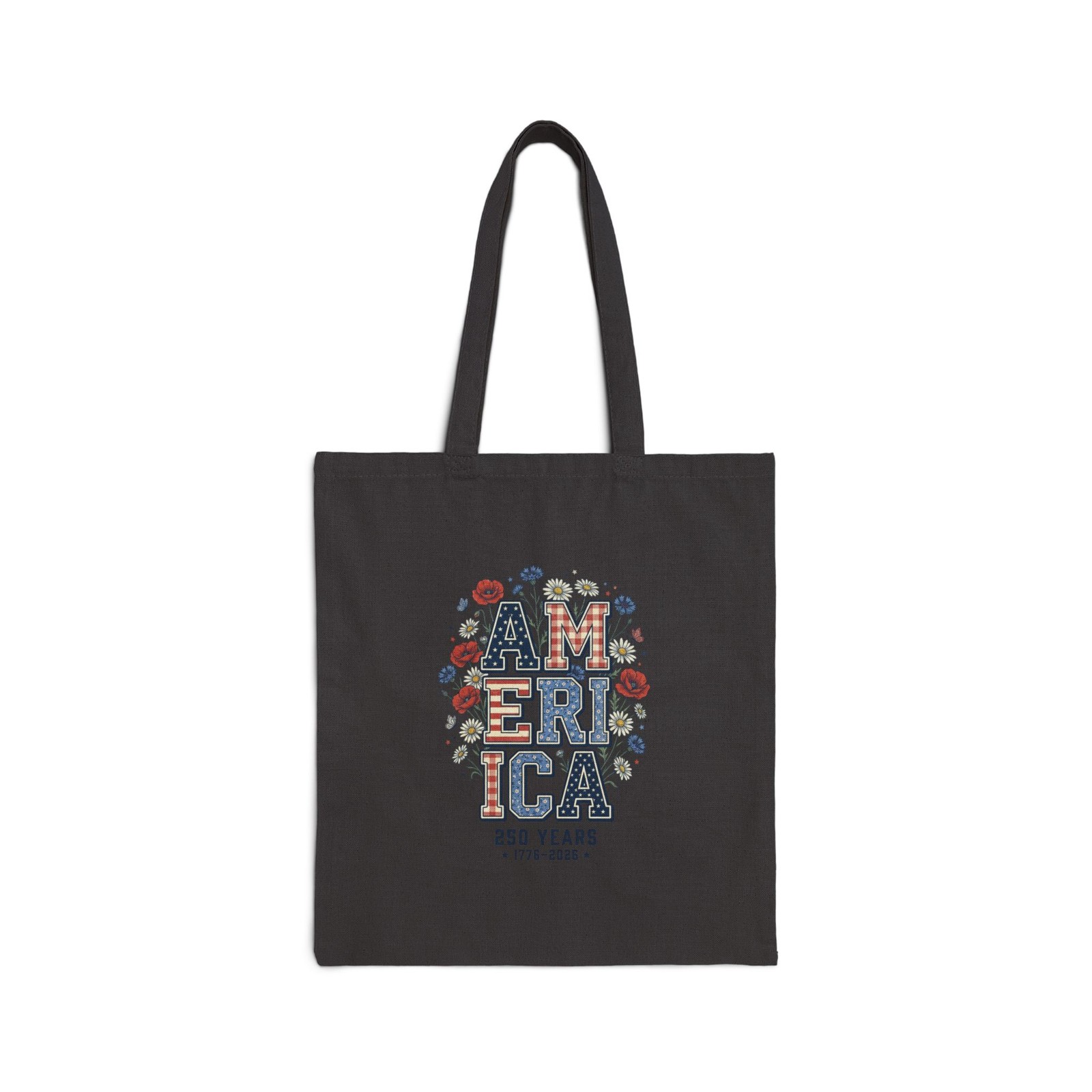 Vintage Americana ‘America’ Floral Tote | 4th of July Stars & Red White Blue