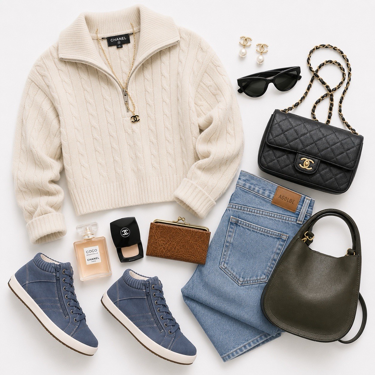 Madewell Olive Green Leather The Sydney Crossbody Bag
