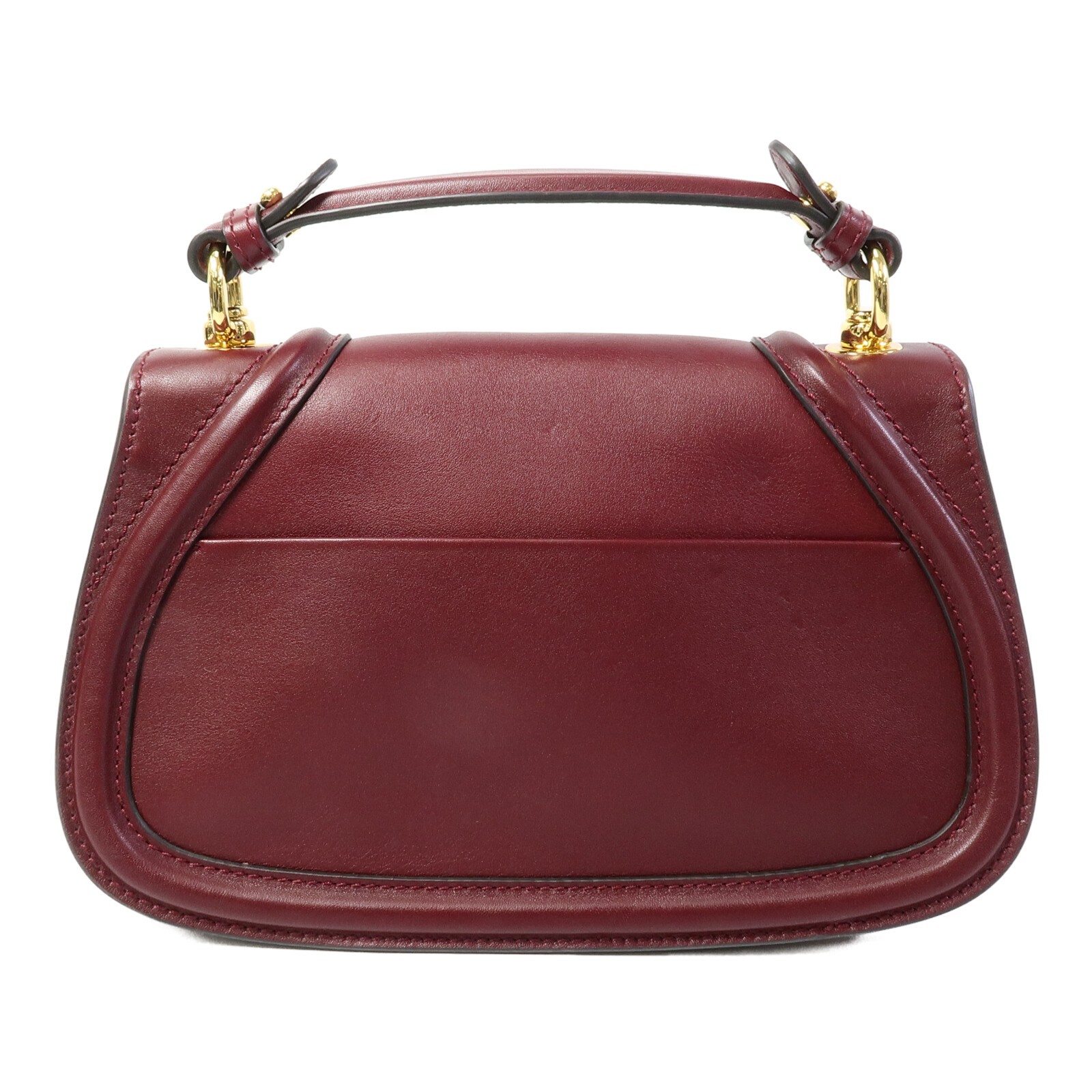GUCCI GG GHW Medium Blondie 2 Way Shoulder Bag Calfskin Leather Red