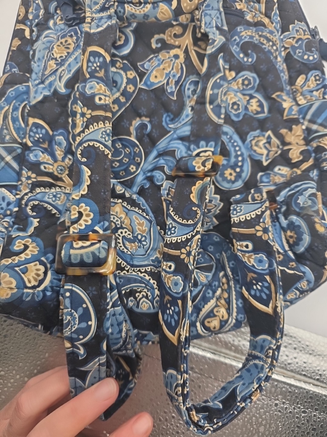Vera Bradley “Windsor Navy” Pattern Small Backpack