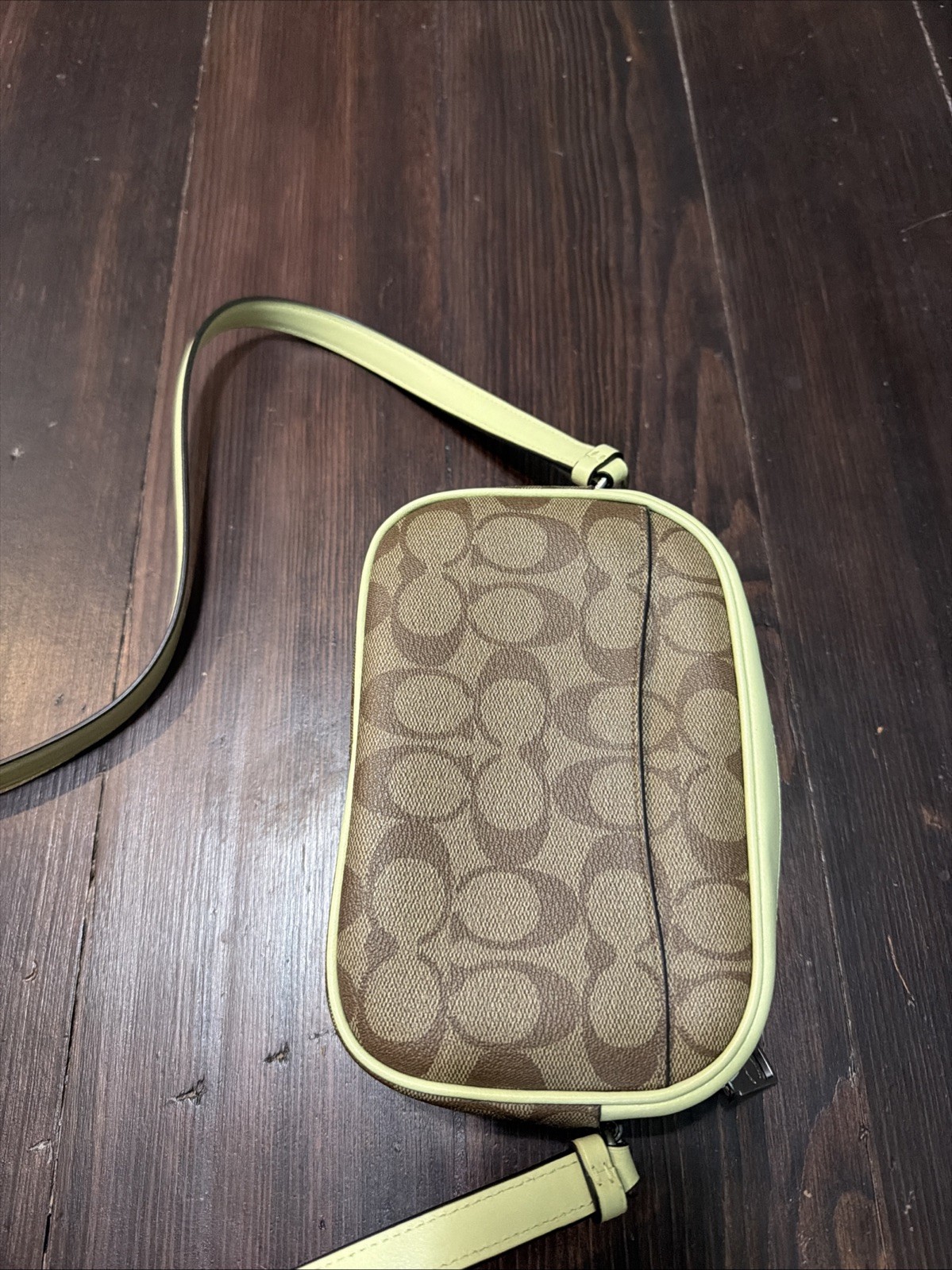 Coach Signature Mini Jamie Camera Bag (Khaki/Pale Lime)