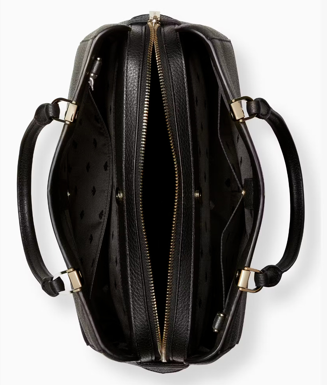 Kate Spade Leila Medium 3 Compartment Black Leather Satchel WKR00335 NWT $399 FS