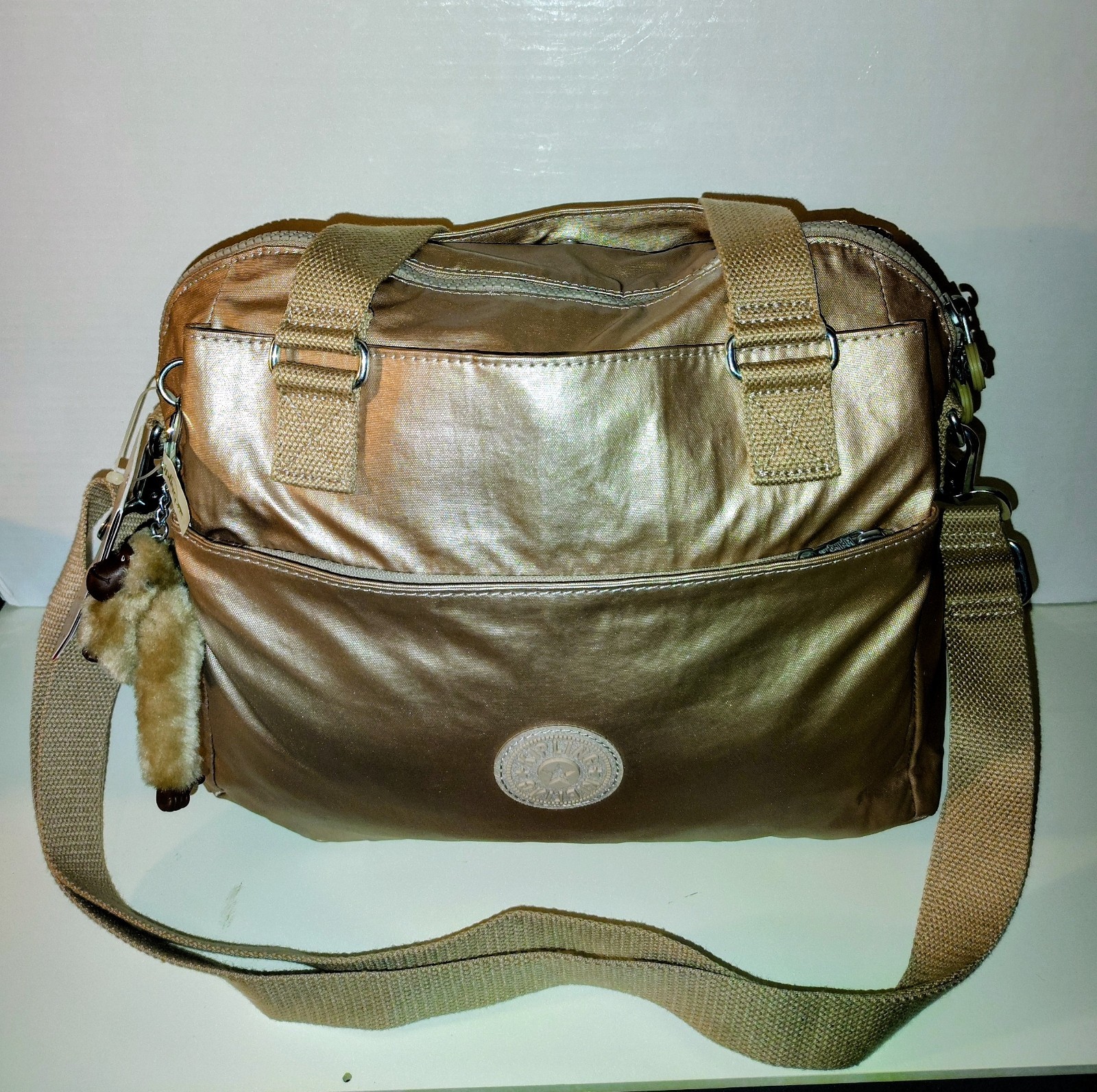 Kipling Felicity Rose Gold Metallic Pink Shoulder Crossbody Bag…