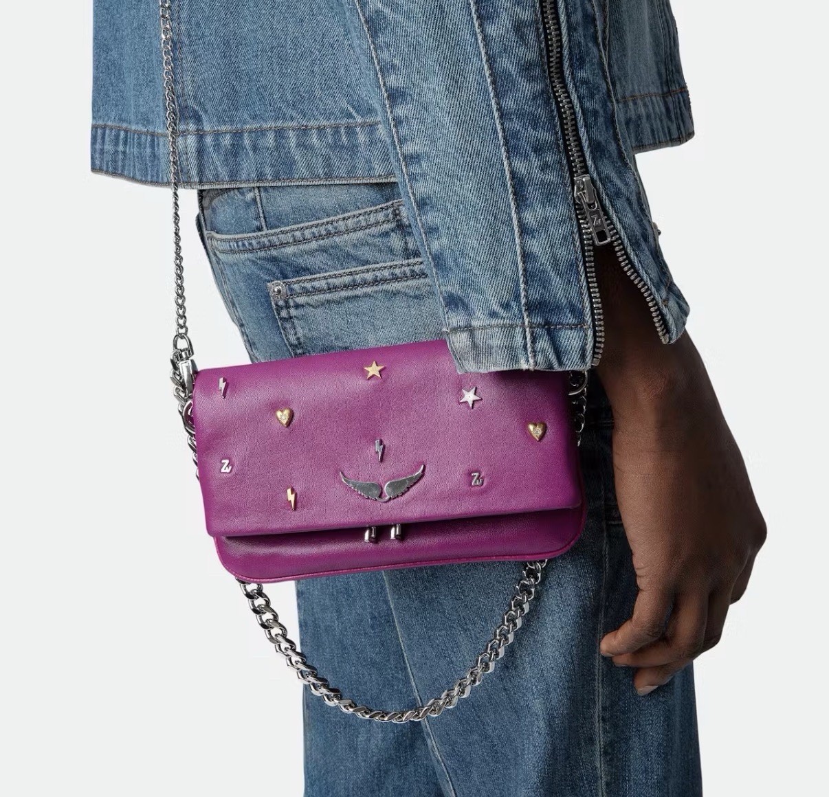 Zadig & Voltaire Rock Mini Lucky Charms Clutch Bag