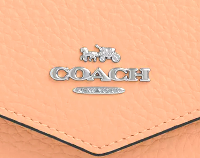 🧡Coach Mini Envelope Wallet w/Strap – CU170 Faded Blush (Orange) Leather – NWT