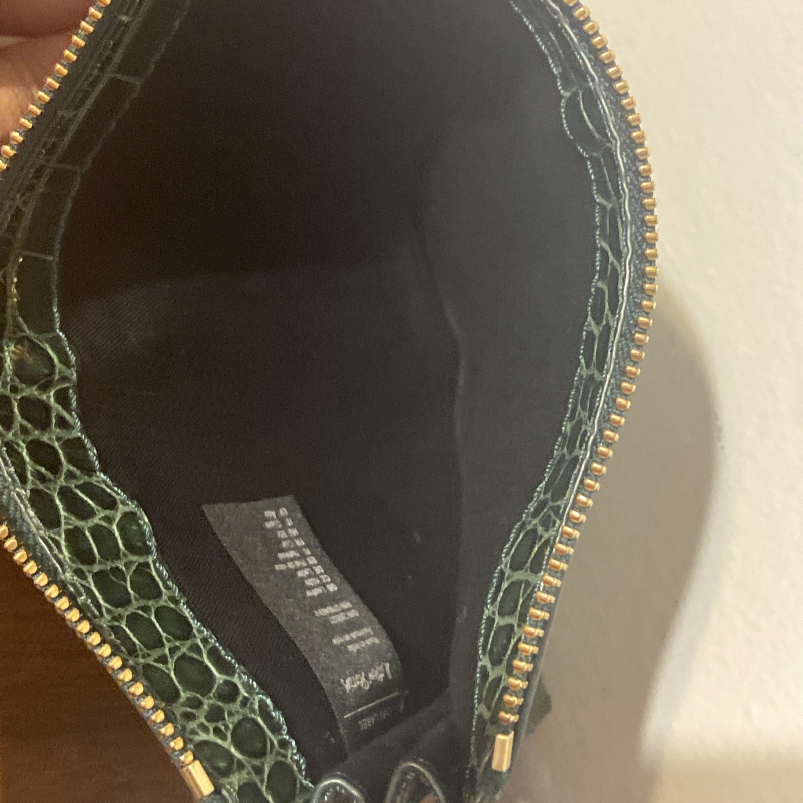 & Other Stories Paris Atelier Leather Croc Embossed Clutch Flat Pouch Bag