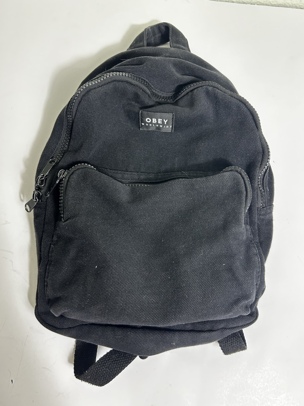 obey worldwide Mini backpack Black Cotton Polyester 12x9x4