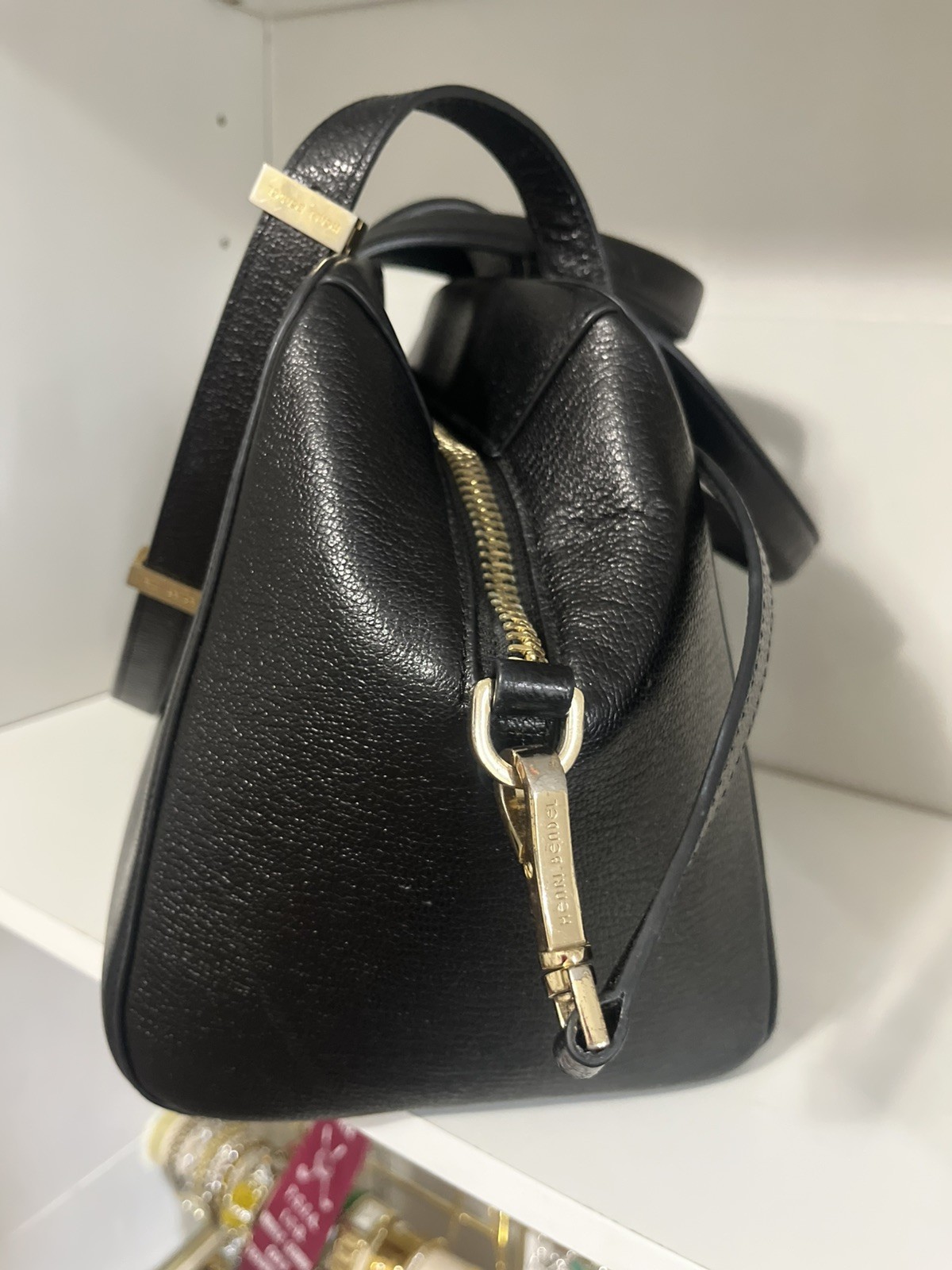 Henri Bendel Black Houston Satchel Handbag Purse