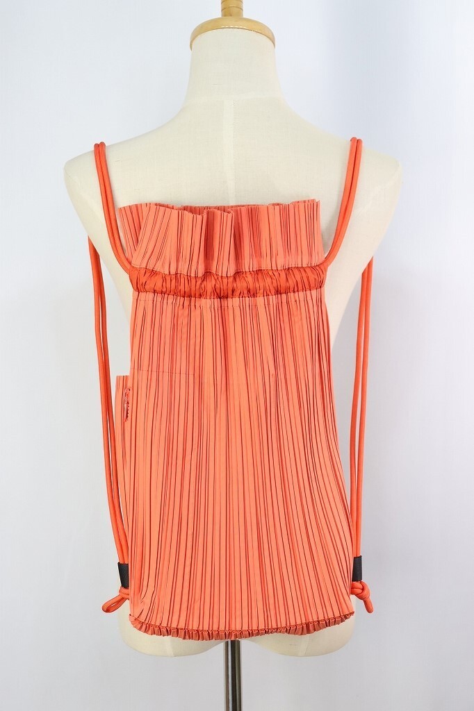 Authentic PLEATS PLEASE Orange Backpack ISSEY MIYAKE 280 pa96
