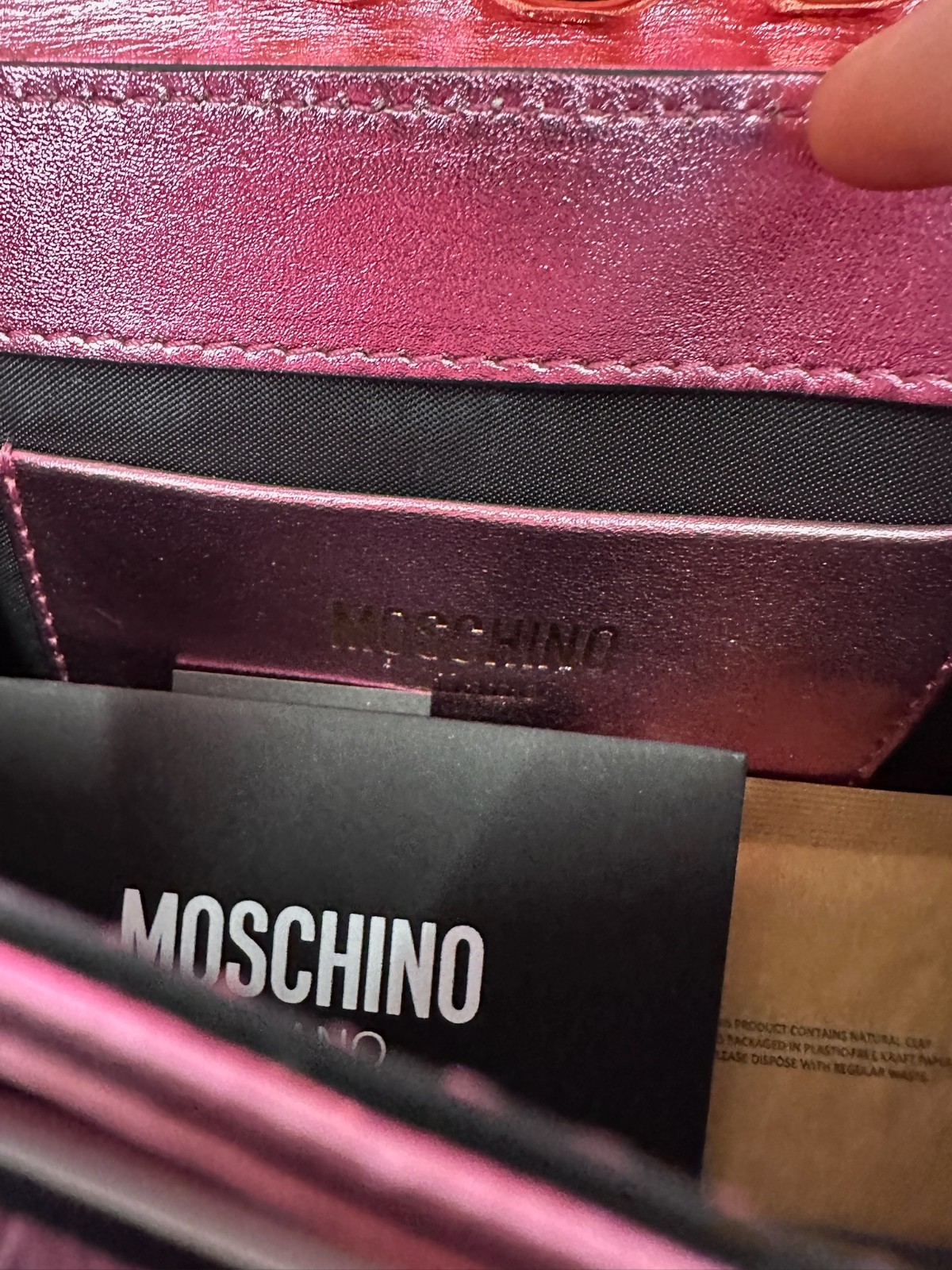 SS23 MOSCHINO Couture Jeremy Scott “M” Pink Purse Quilted Leather Shoulder Bag
