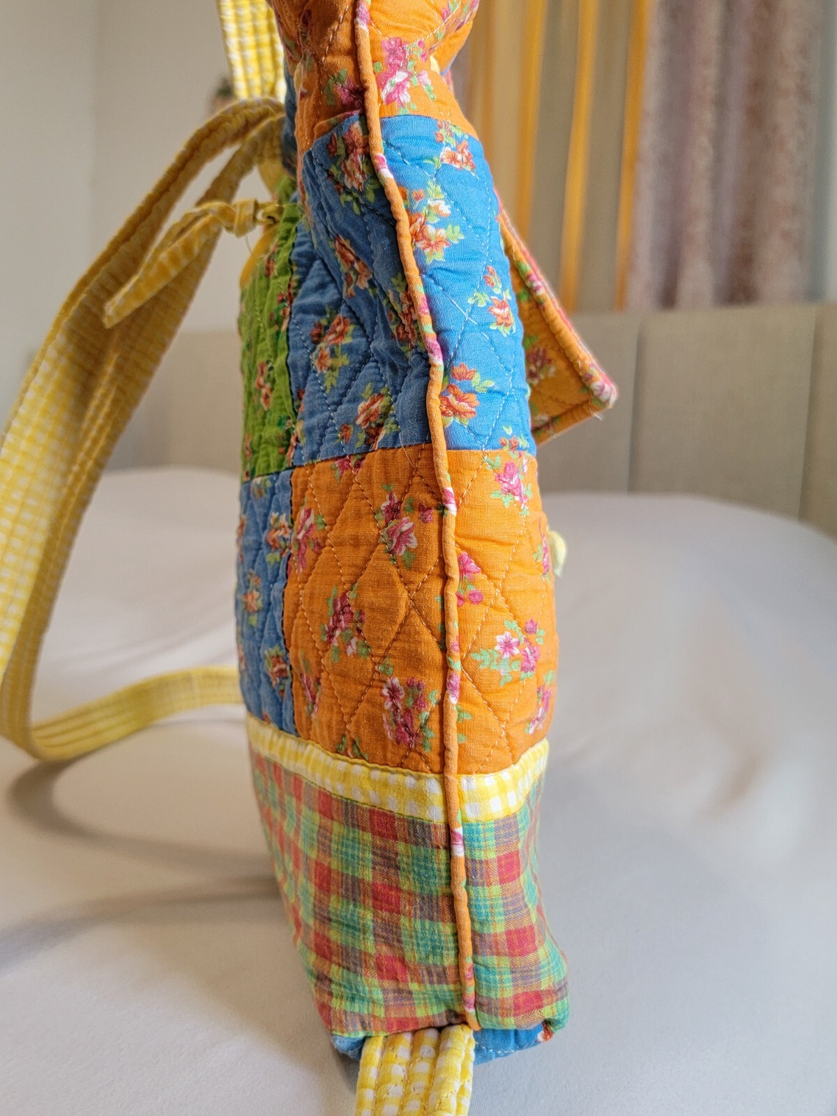 QK Quilted Multicolor Cotton Blended Back Pack