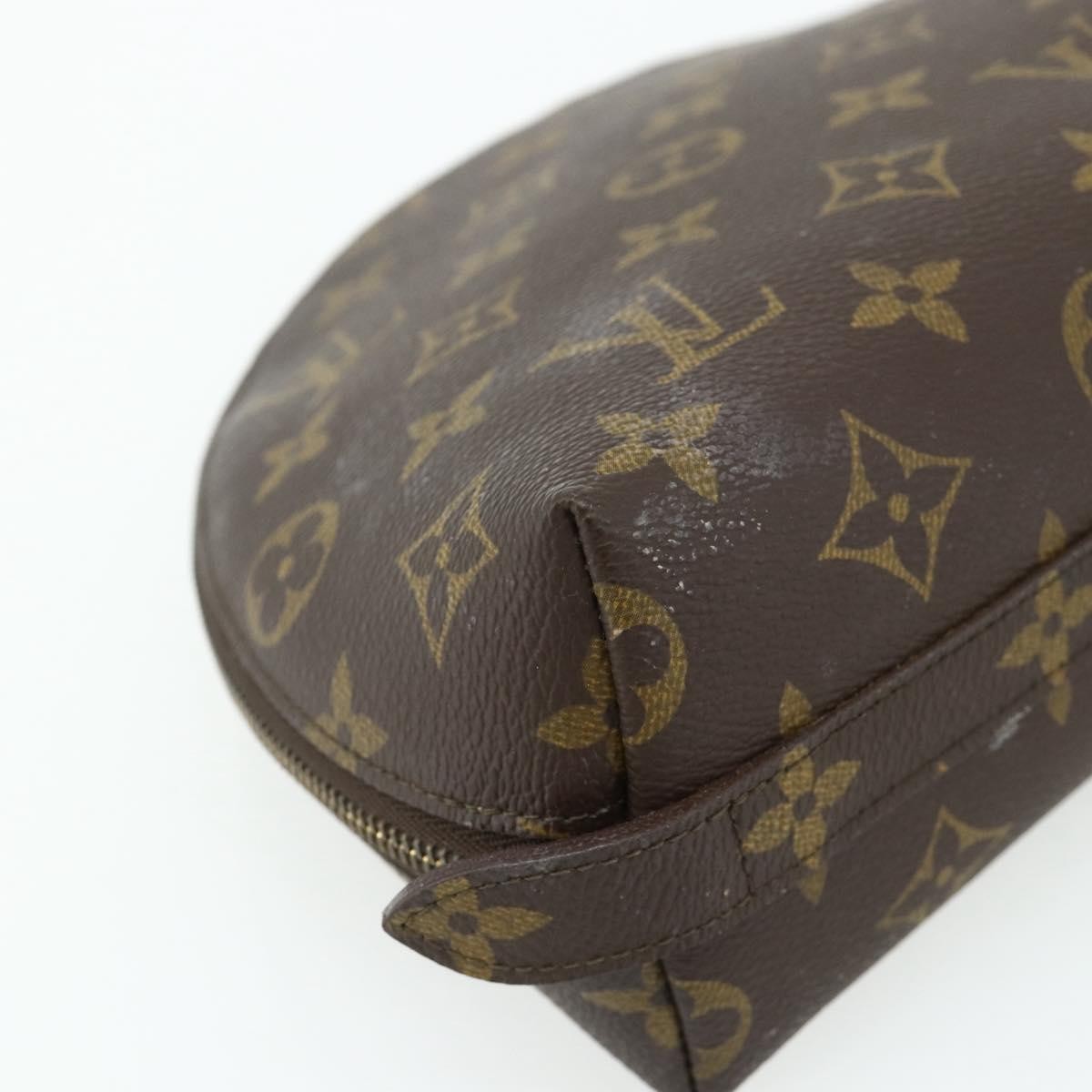 LOUIS VUITTON Monogram Trousse Demi Ronde Cosmetic Pouch M47520 LV Auth 94328