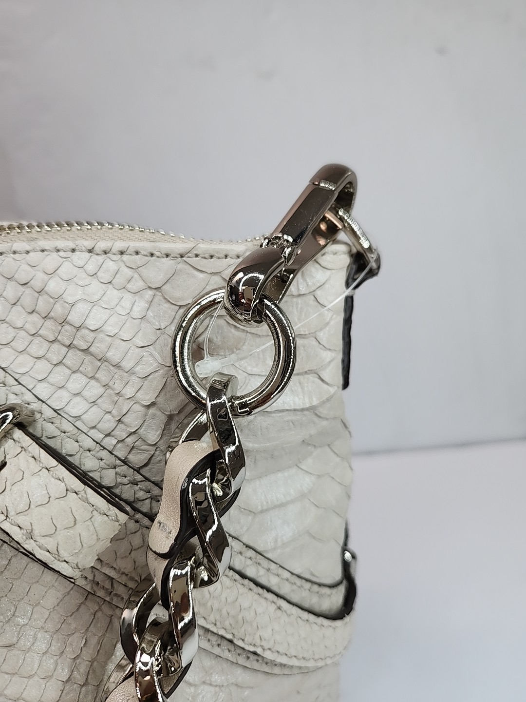 Coach k1093-16346 Madison Sophia Python Lthr Satchel Bag Shoulder Beige Taupe