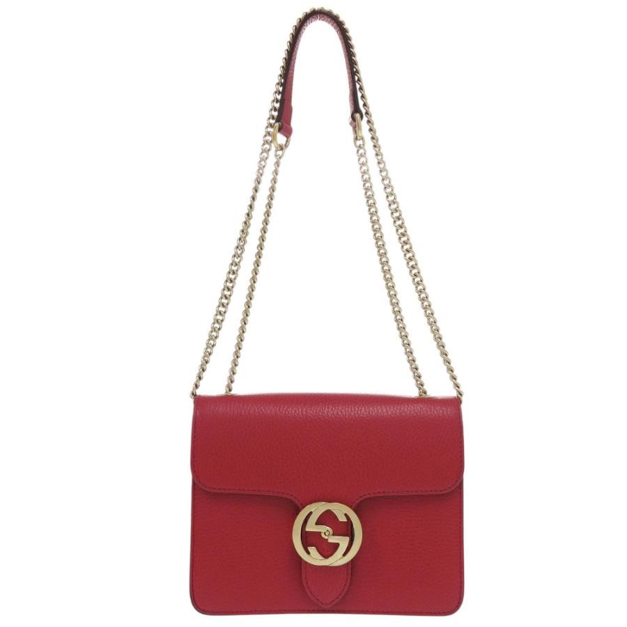 GUCCI Bag: Interlocking G Chain Shoulder 510304203998 Red W20H16D4cm w/NA;