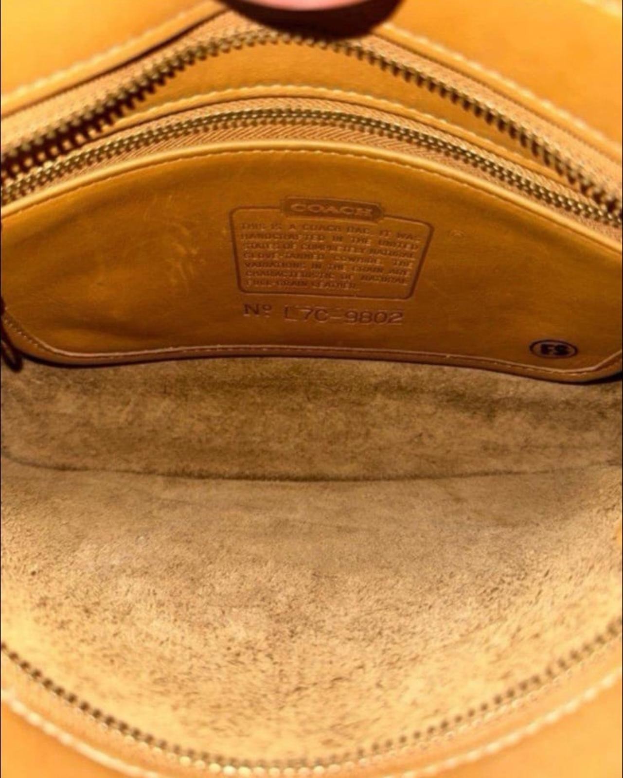 Vintage Coach Equestrian 9802 Camel brass crossbody purse Authentic