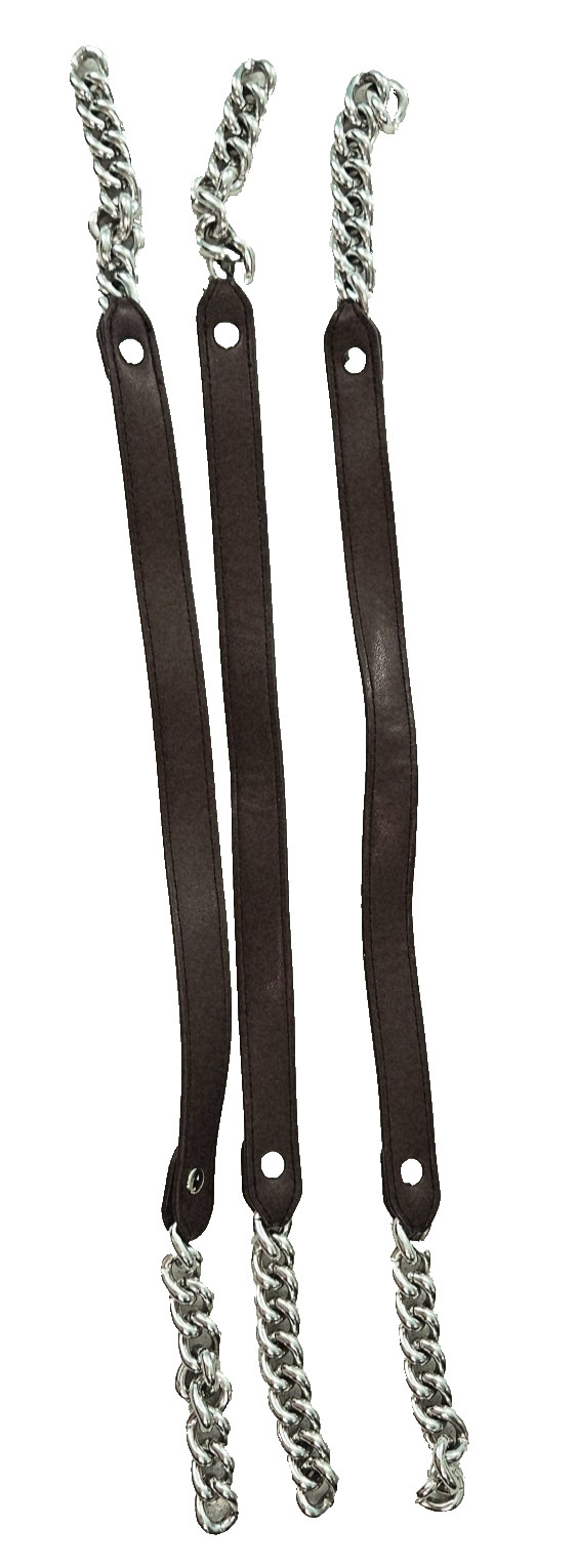 Miche Purse Handles W/Silver Chain Hardware Faux Leather 22.5″ Black Lot of 3