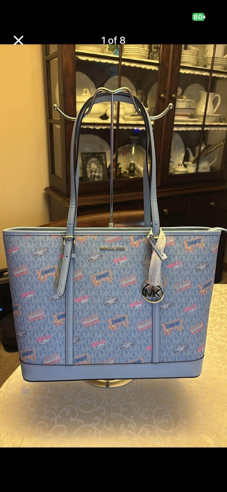 Michael Kors Signature Sky Blue Extra Large Tote Bag New With Tags