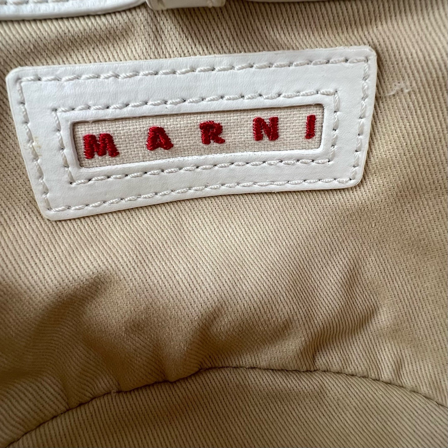 Marni Mini Beige Straw White Leather Gold HW Bucket Bag Duty Paid