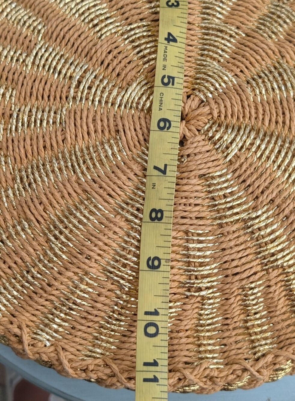 Sam Edelman Giuliana round straw tote in Gold Multi