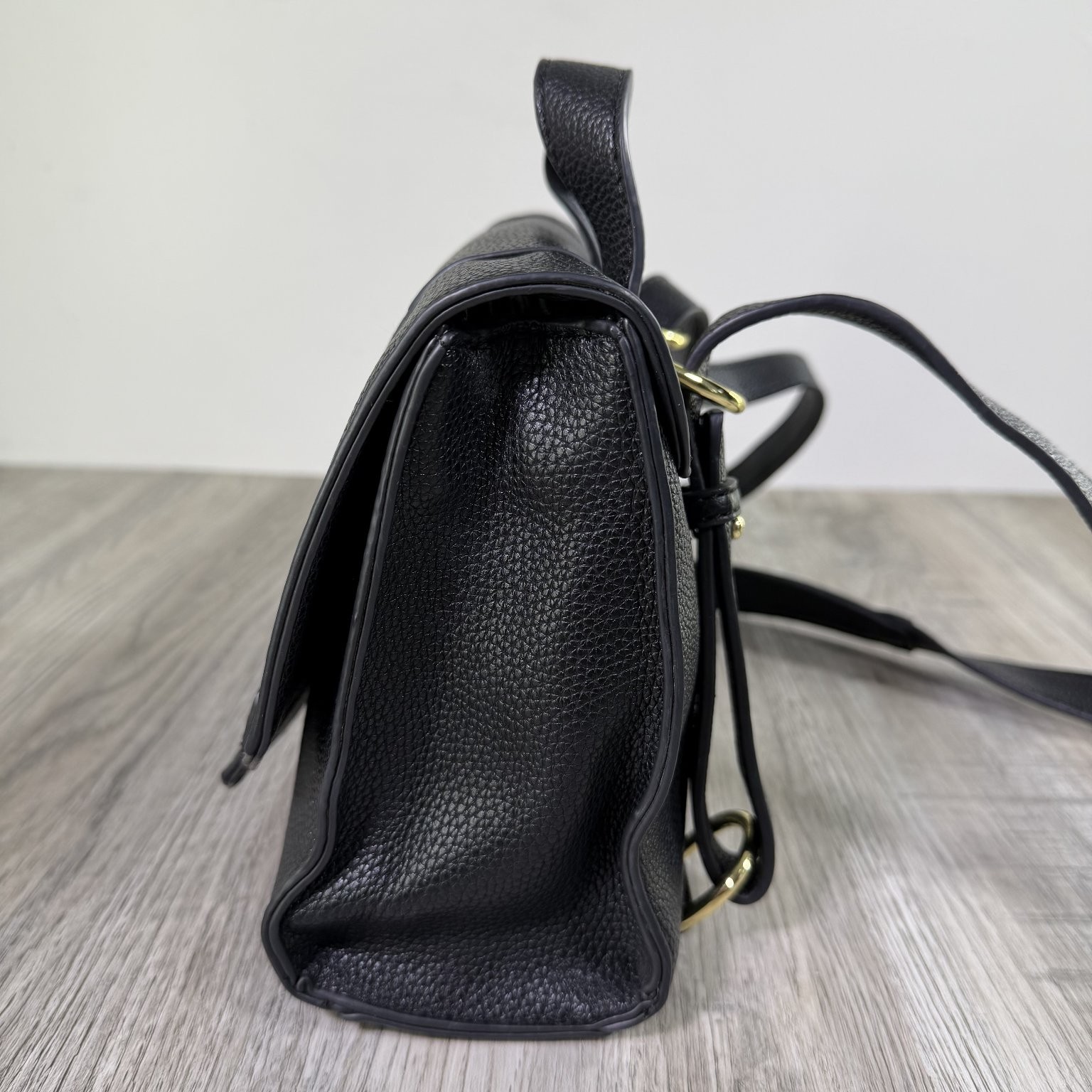 KATIE LOXTON Women’s Black Mini Backpack Bag 9″x7.5″ Pebbled Faux Leather