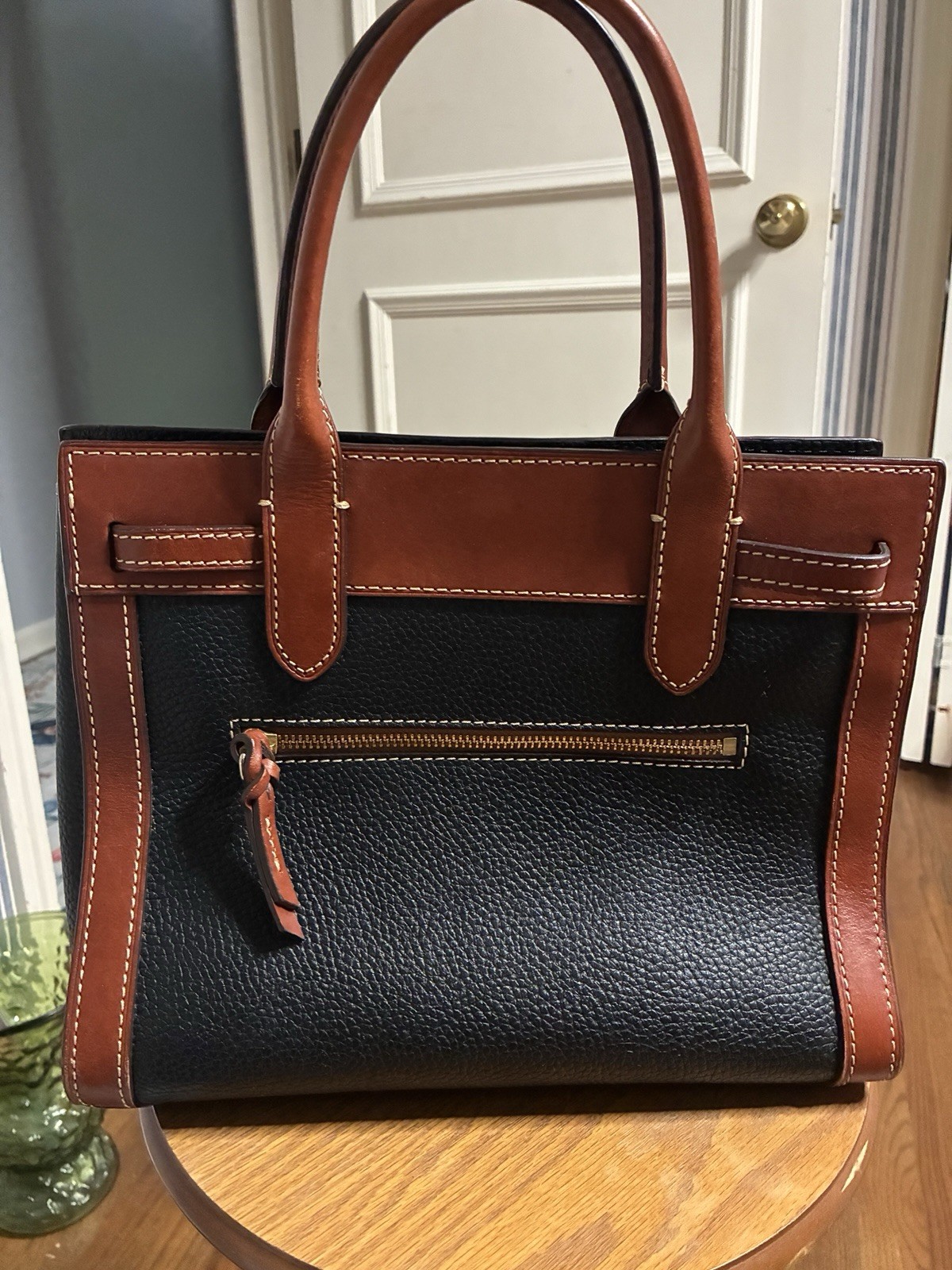 Dooney & Bourke Ariel Satchel – Black with Brown trim
