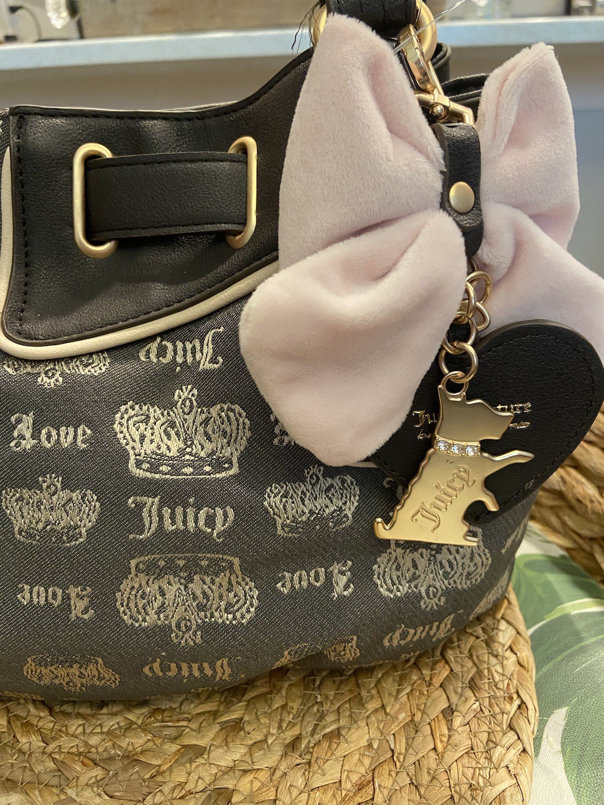 Juicy Couture Juicy Fan Club Satchel Retro Brown Pink Shoulder Bag NWT