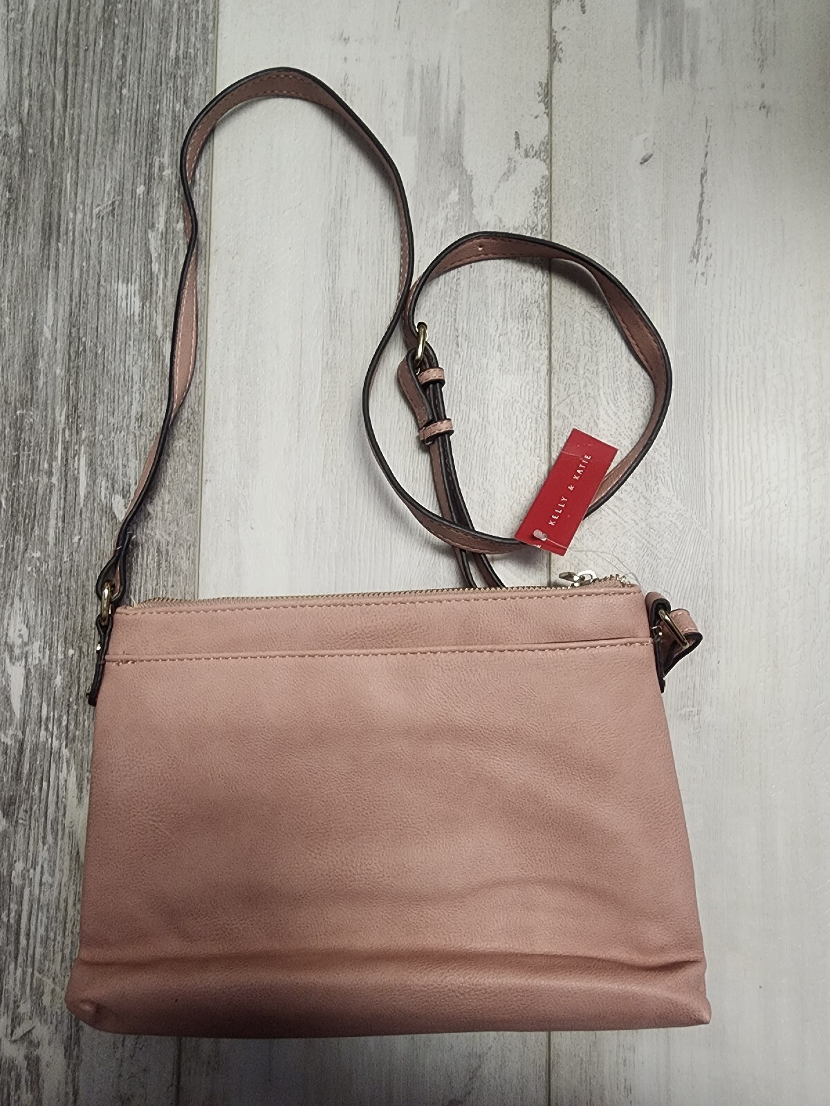 NWT Kelly & Katie Pink Crossbody Bag with pouch 11.5 inches Length 8 inches Tall