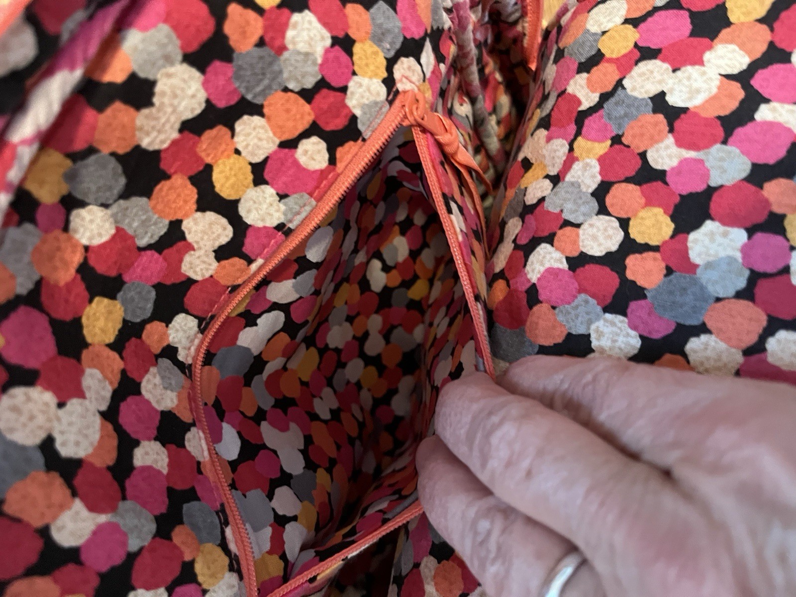 Vera Bradley Backpack Pink, Orange, Yellow, Blue Gray Flowers Lots of Pockets