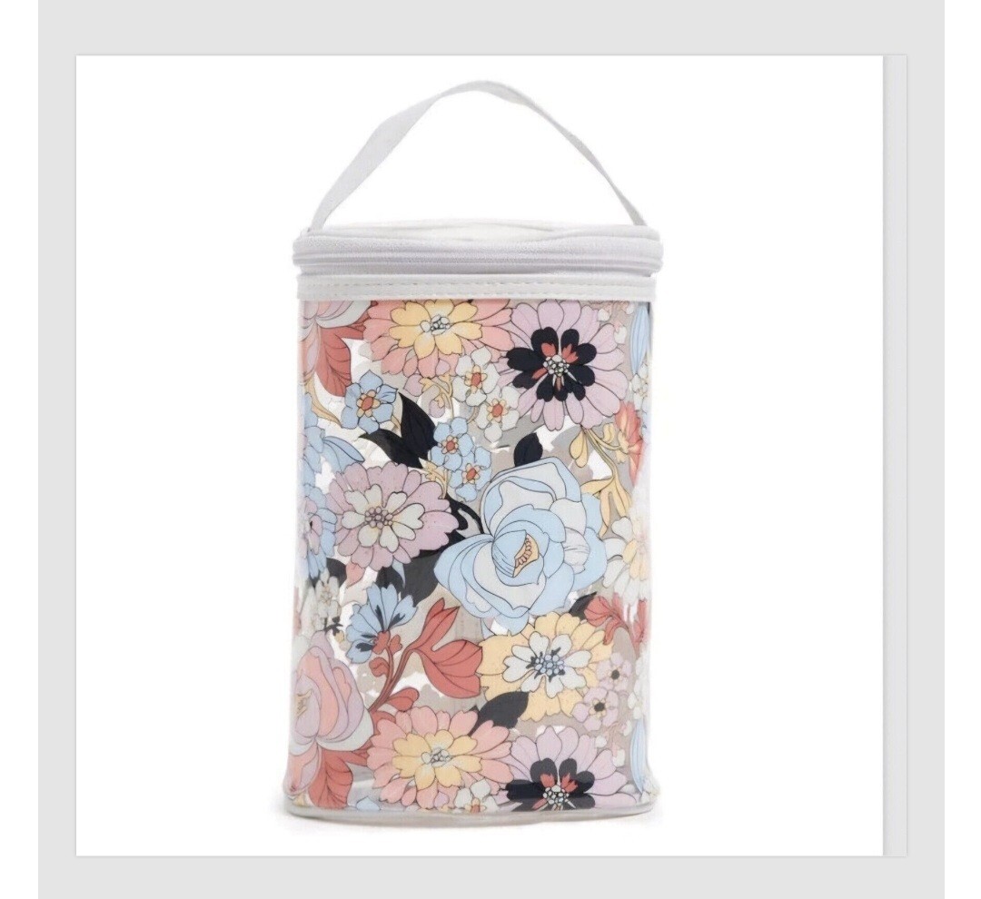 Vera Bradley Clear Lotion Bag Aloha Blooms Organizer Swimsuit Beach Dorm College