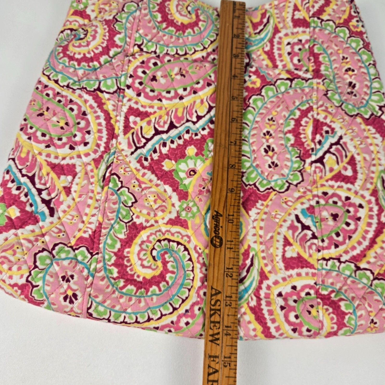 Vintage 90s Vera Bradley Capri Melon Pink Paisley Quilted Large Shoulder Tote Ba