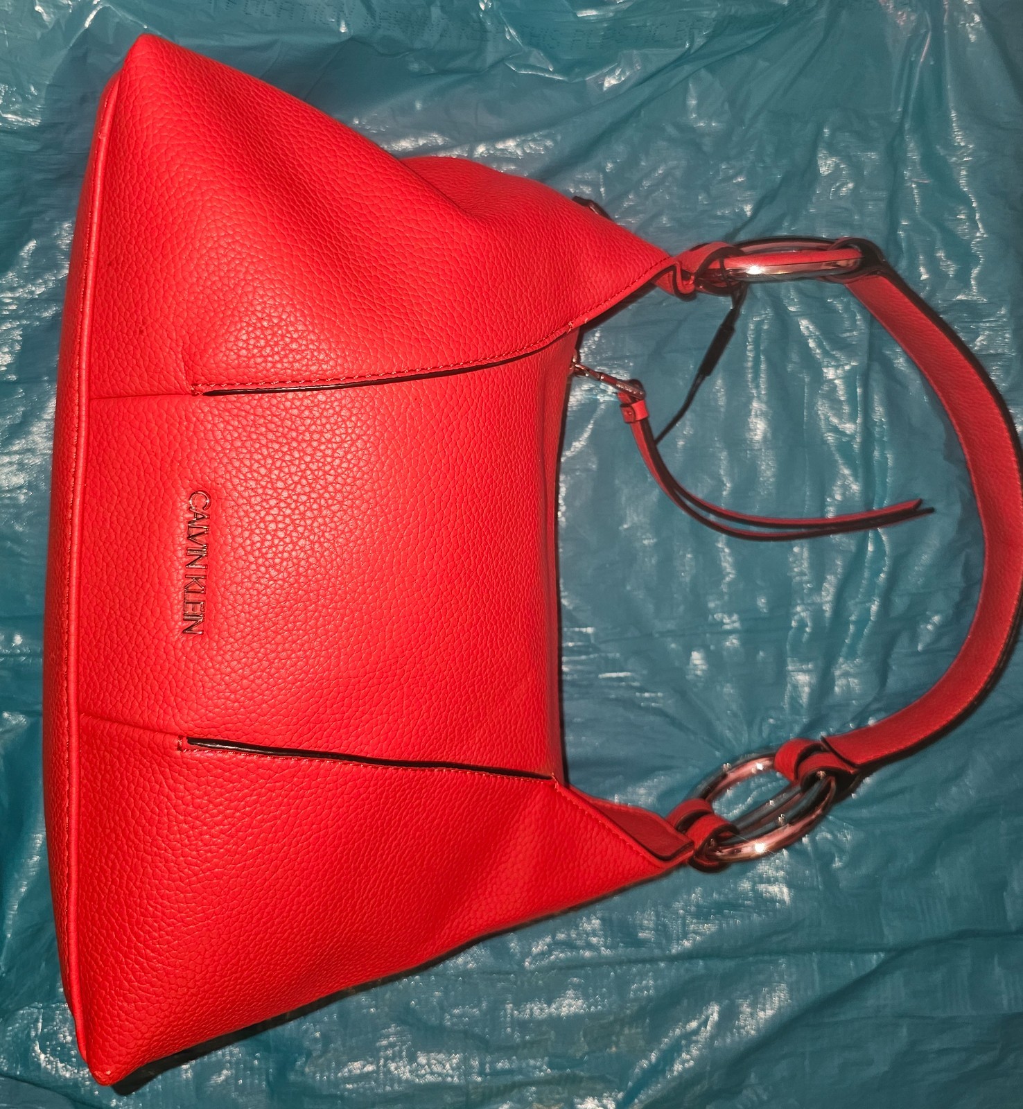 Calvin klein faux leather red purse