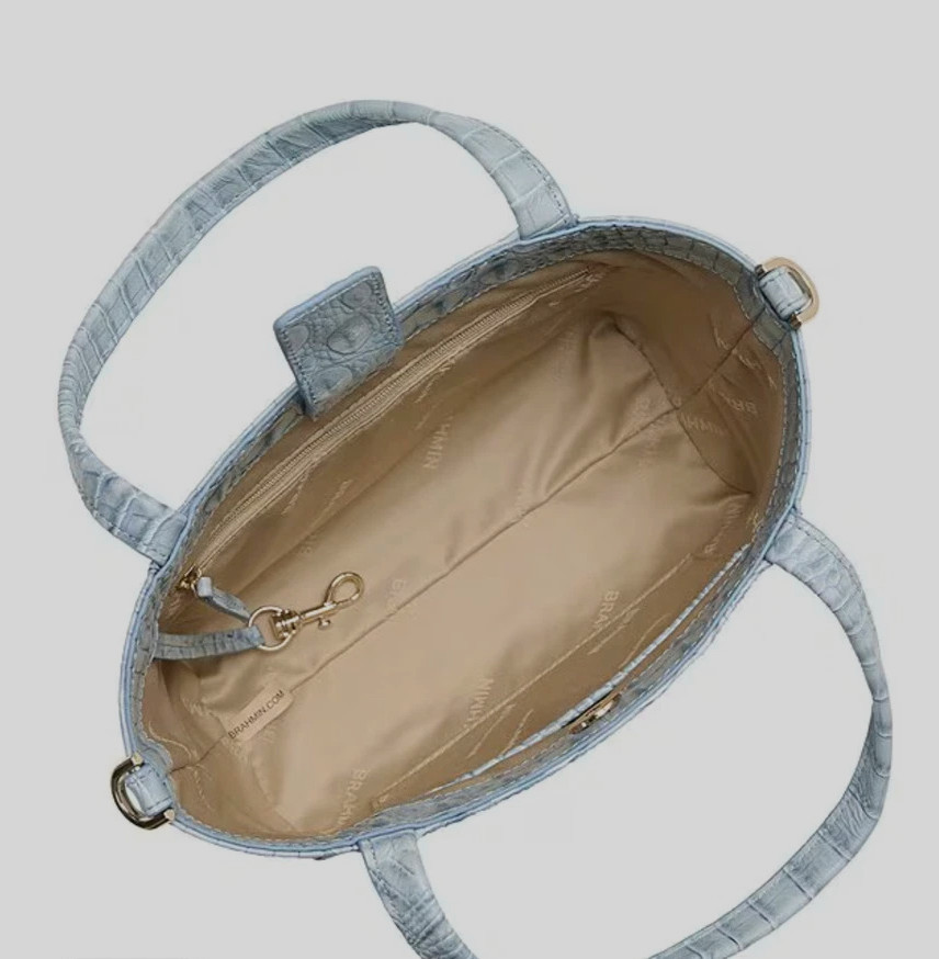 BRAHMIN Small Mona Tote Bag Stonewash Alden Road NWT