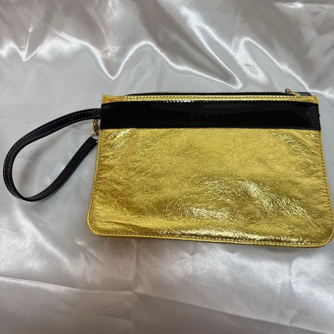 Loewe Amazona 36 Clear PVC Leather Handbag Black Anagram Gold Hardware Authe