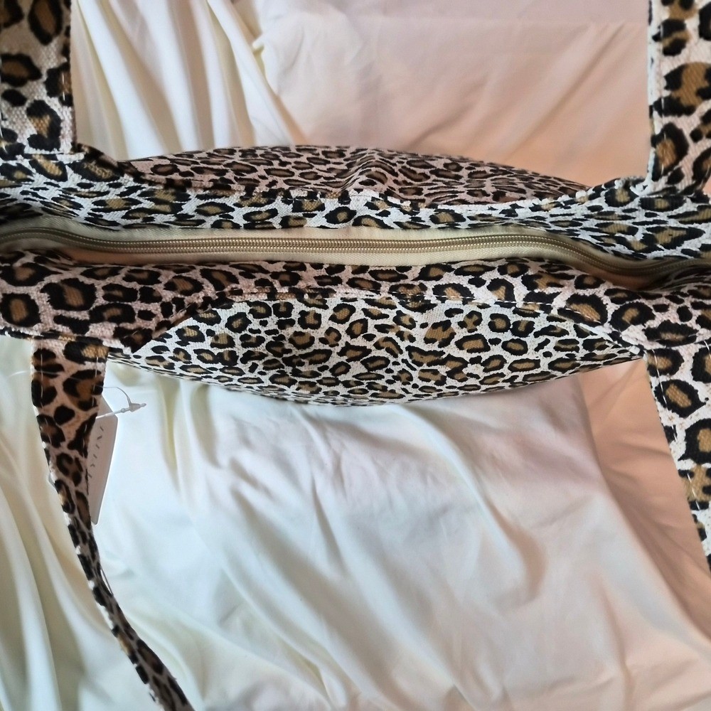 Styline Leopard Print Tote Bag Animal Pattern Canvas Shoulder Bag NWT
