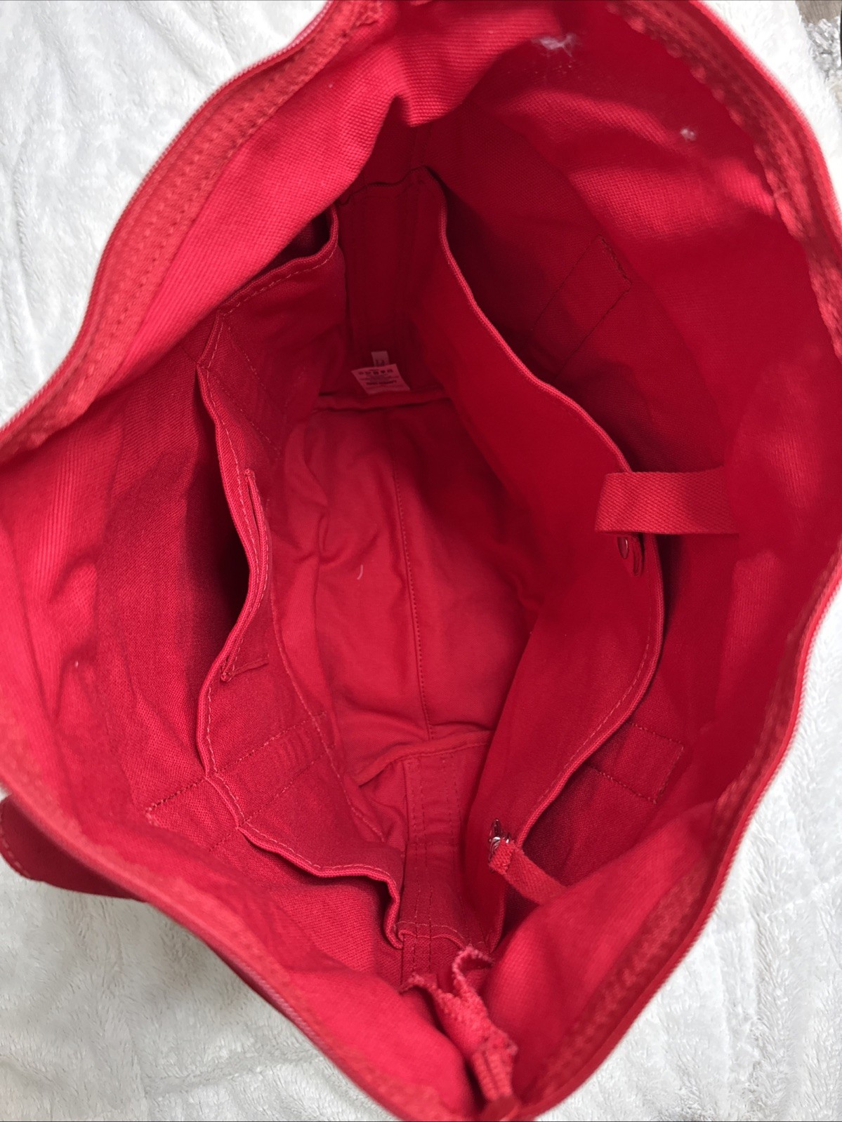 Draper James x Lands’ End Red Gingham Plaid Canvas Tote Bag Travel