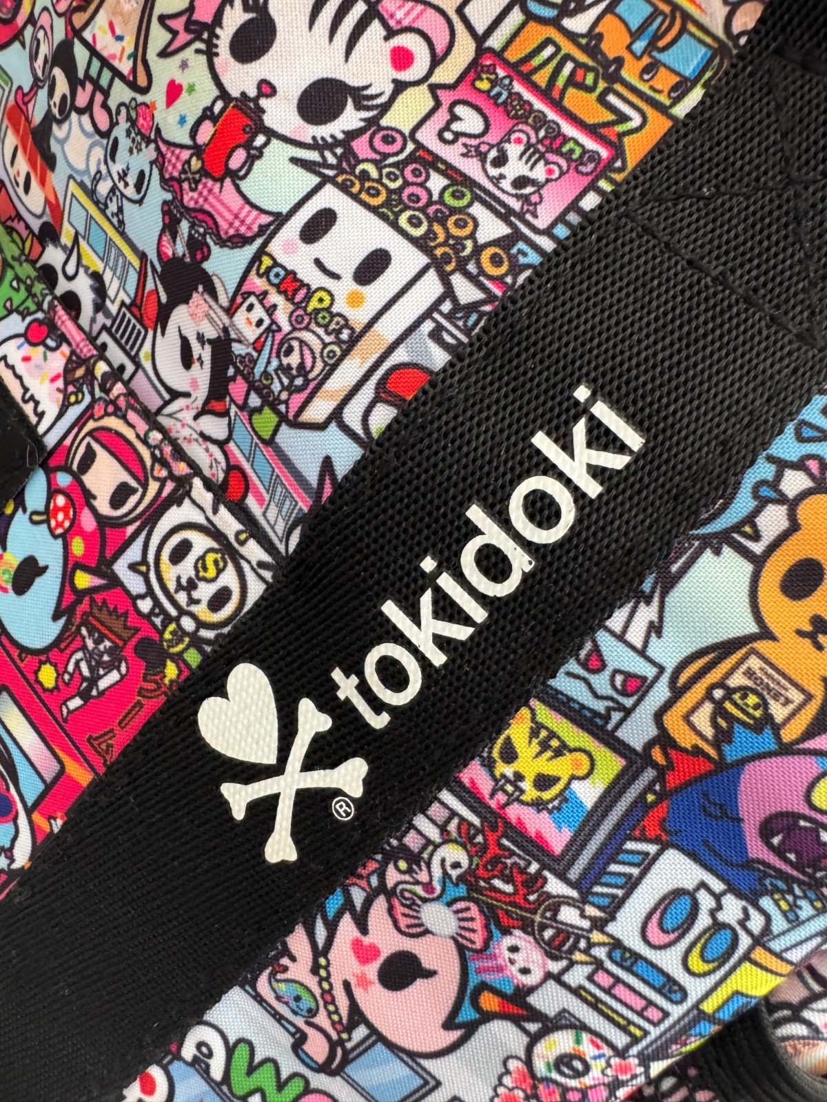 TOKIDOKI ICONS PRINT TOTE BAG MULTICOLOR CHARACTER COLLAGE SHOULDER BAG