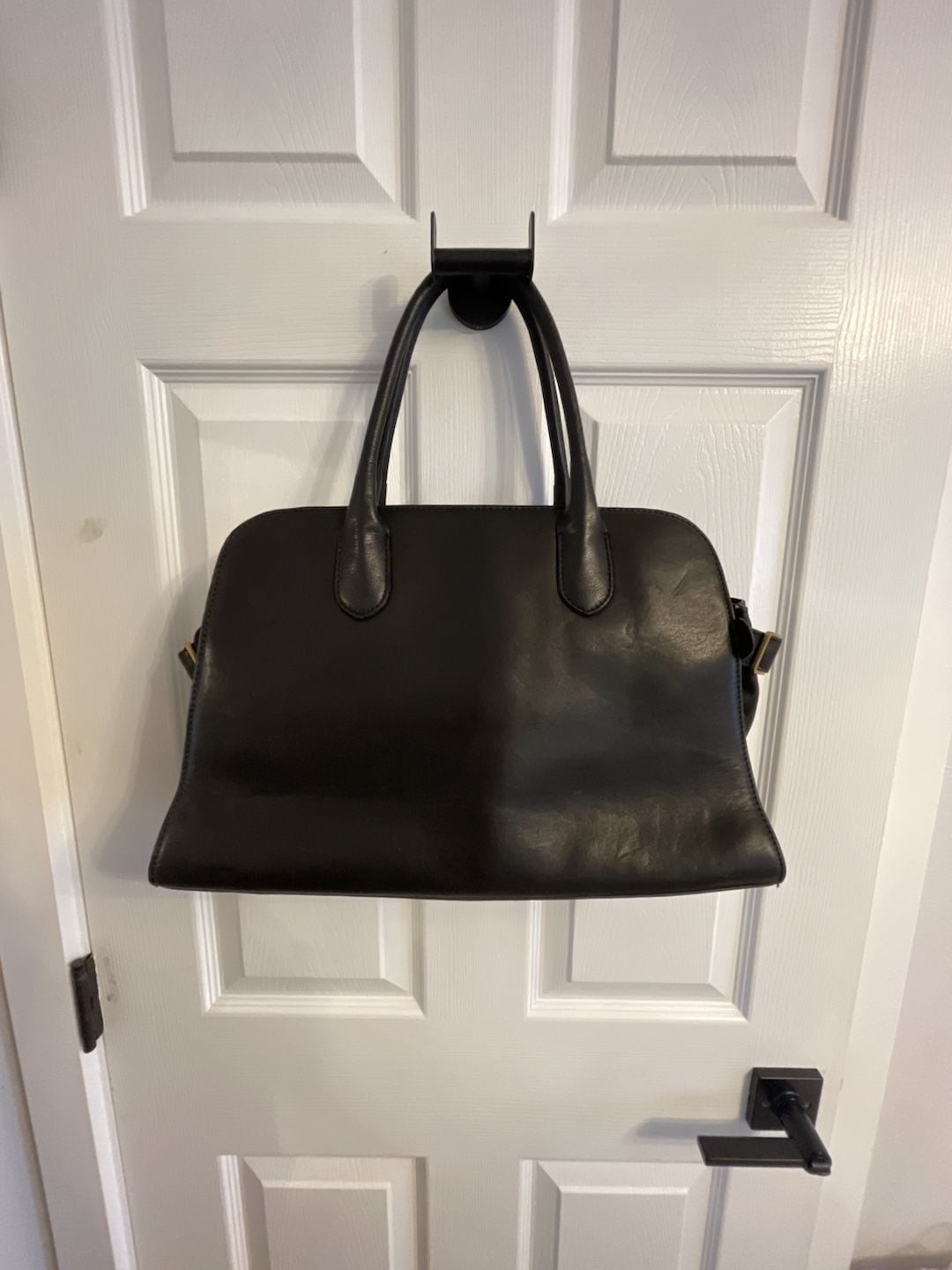 Leather Top-Handle BagMade in India100% leatherBuckle accentMagnet closure