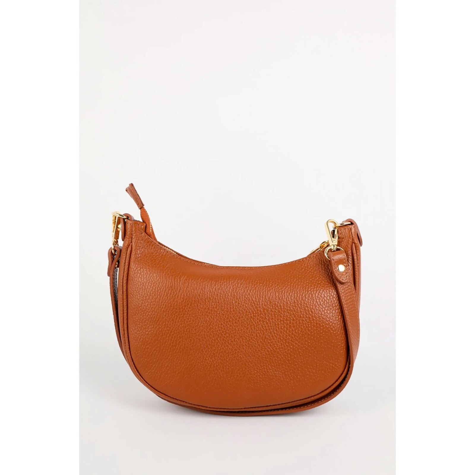 Brown Italian Leather Crossbody Bag | Crescent Shoulder Purse | Luxury Handbag