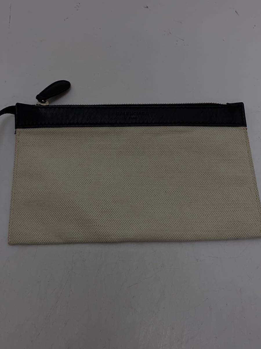 BALENCIAGA NAVY CABAS M Cabas M With Pouch Canvas WHT 339936