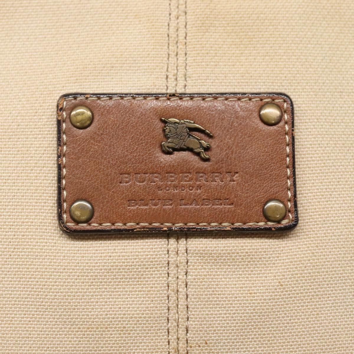 BURBERRY Blue Label Shoulder Bag Canvas Beige Auth ti2894