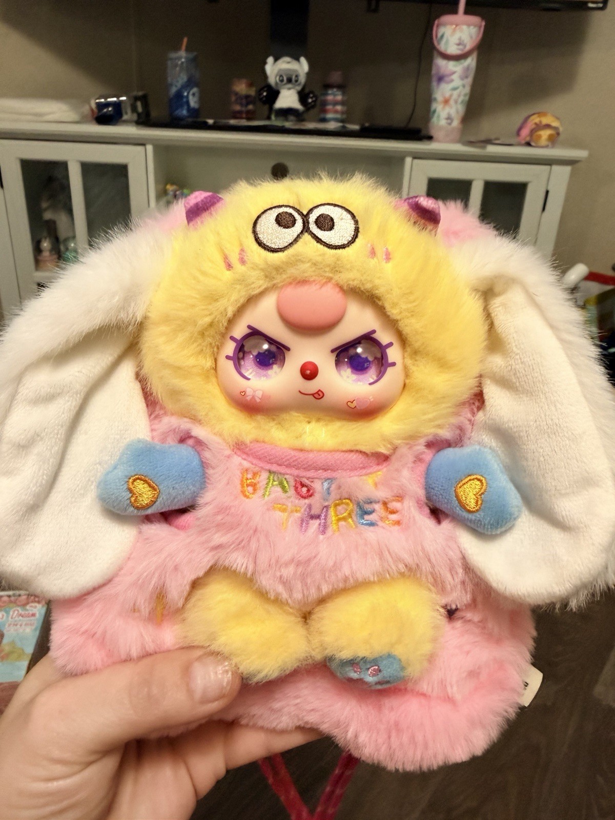 Bb3 purse v2. Yellow bunny with special purple eyes. W/card no box