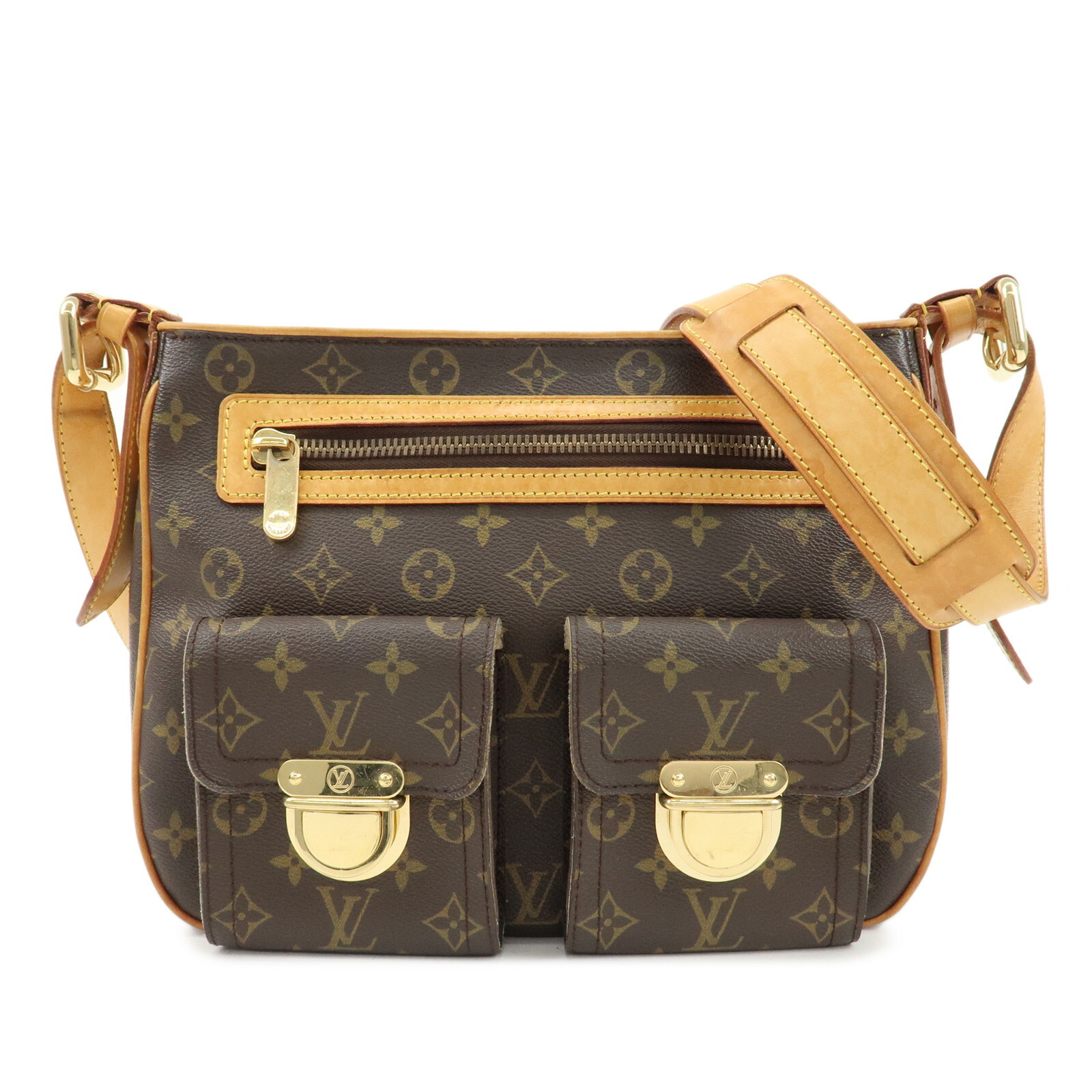 Louis Vuitton Monogram Hudson GM Shoulder Bag Brown M40045 Auth Used