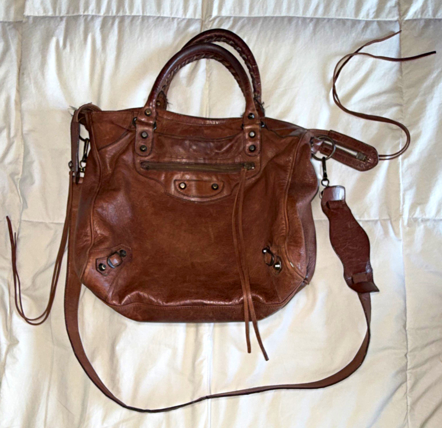 Balenciaga Brown City Velo Medium Detachable XL Strap Velo 2010