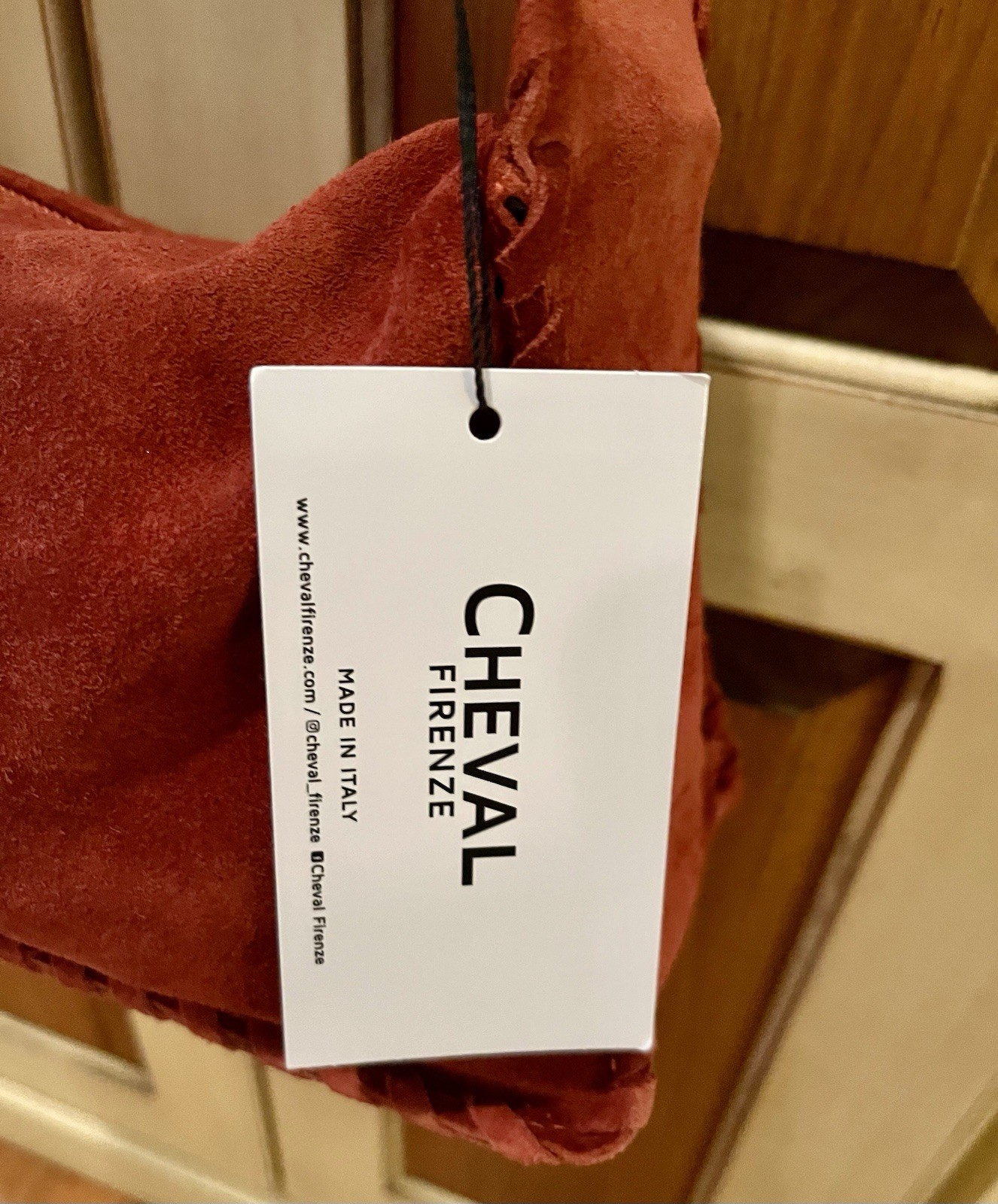 Cheval Firenze 🇮🇹 Shoulder Rust/Brown Genuine Suede Made In Italy Purse