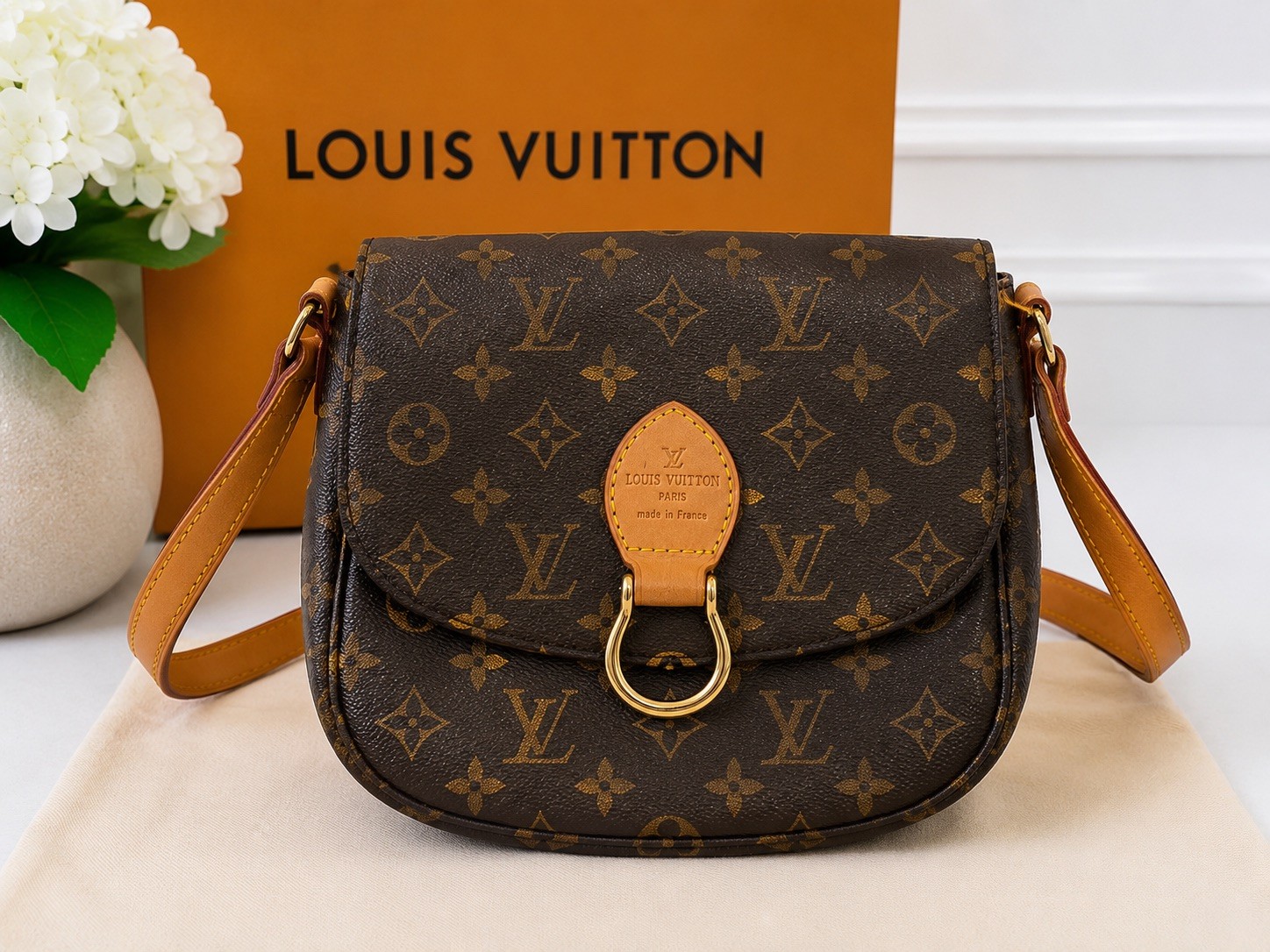 Authentic Louis Vuitton Monogram Canvas Crossbody Bag Made in France Vintage