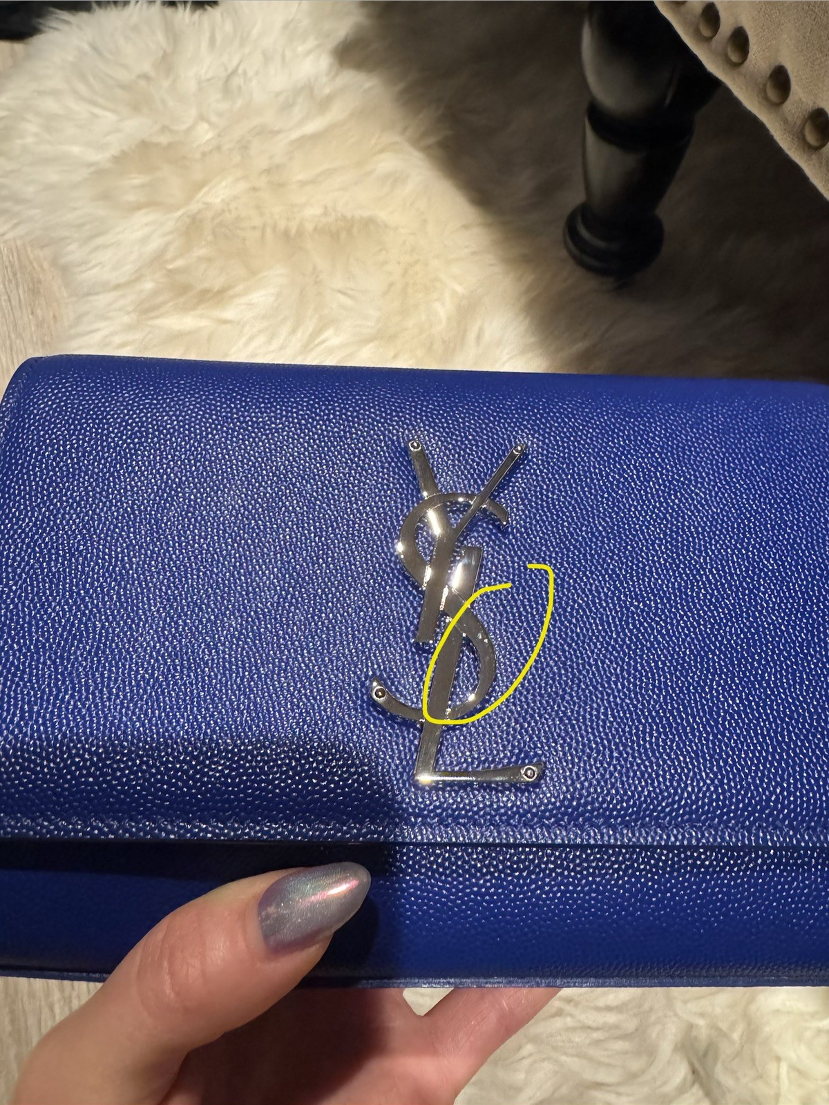AUTH BRAND NEW $2100 YSL Saint Laurent Small Kate Grained Leather Crossbody Bag