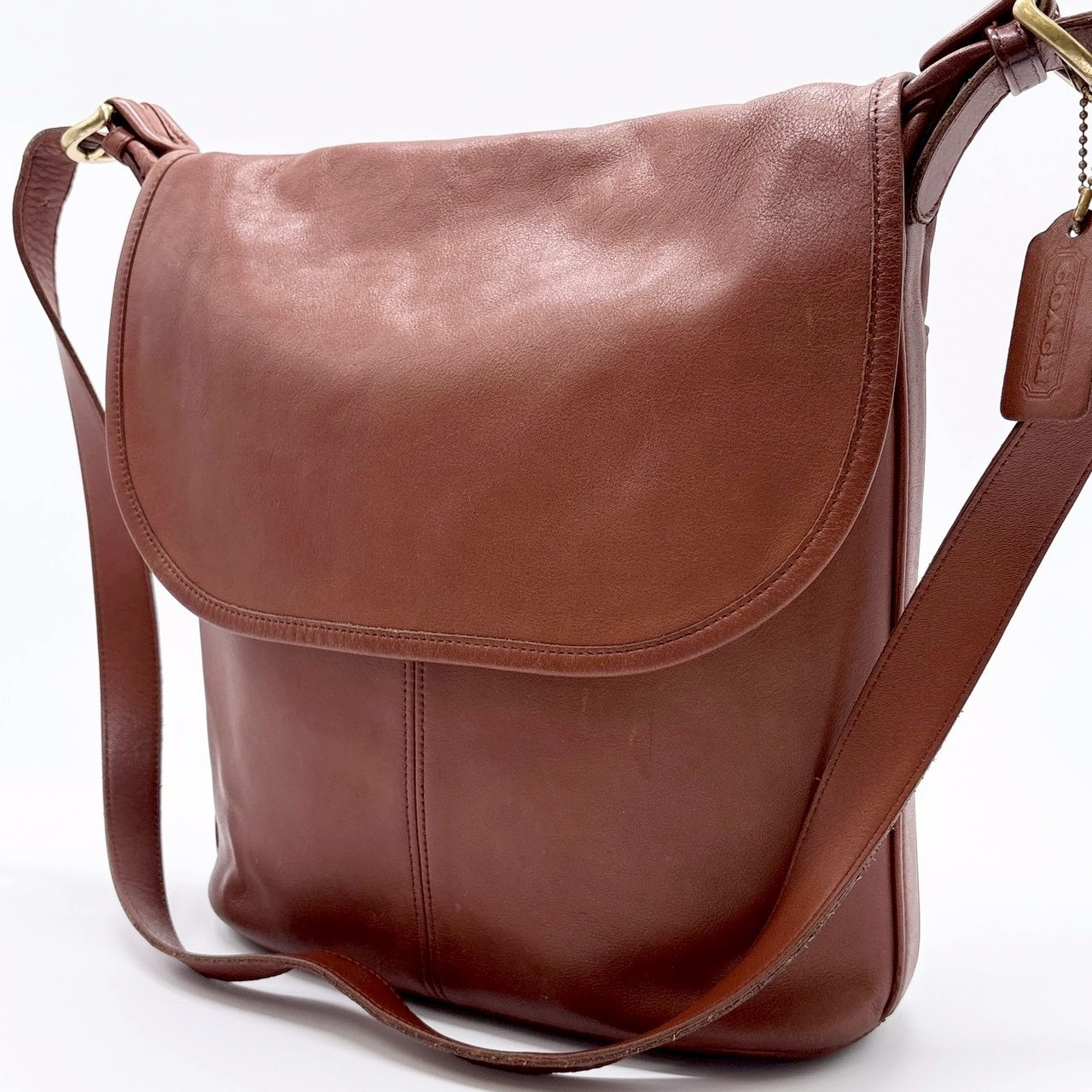 COACH Vintage Leather Shoulder Bag 4115 Brown Made in USA From Japan