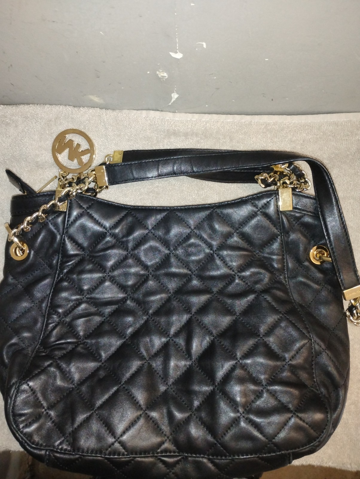 Michael Kors Susannah Black Quilted Leather Tote Bag